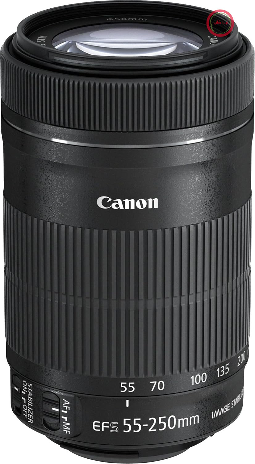 لنز دوربین کانن ژاپن EF-S 55-250mm 1:4-5.6 IS STM Tele-Zoomobjektiv (58mm Filtergewinde) ساخت شرکت کانن
