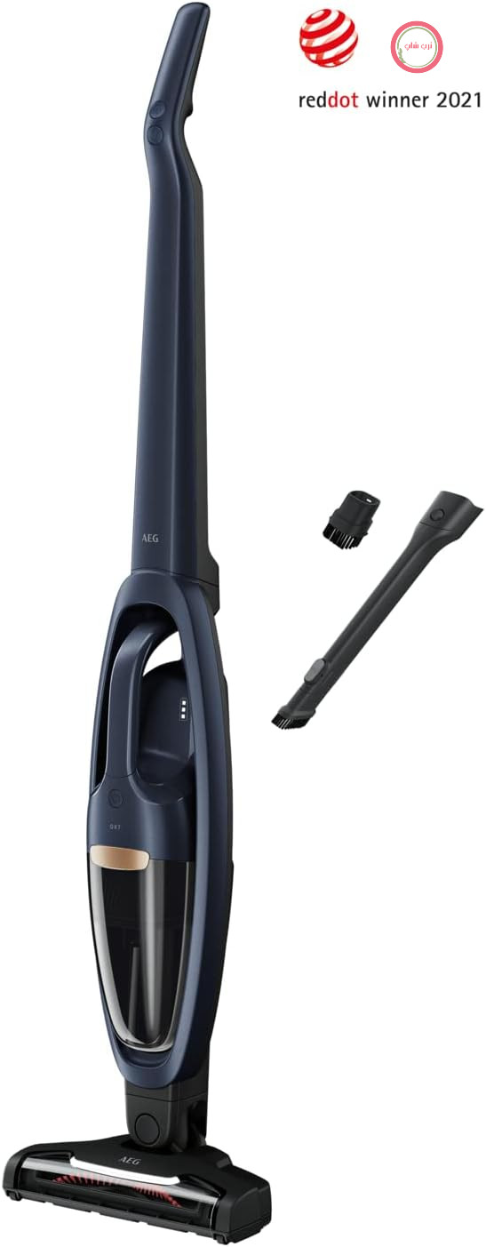 جارو شارژی آاگ آلمان AEG مدل QX7-1-50IB؛ دوکاره ۲ در ۱ با شارژدهی ۵۰ دقیقه و بدنه باریک
