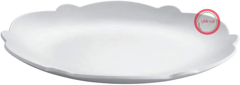 آلسی، لباس خواب در فضای باز مدل MW72/5 W، بشقاب دسرخوری ملامین با تزئینات برجسته، سفید.