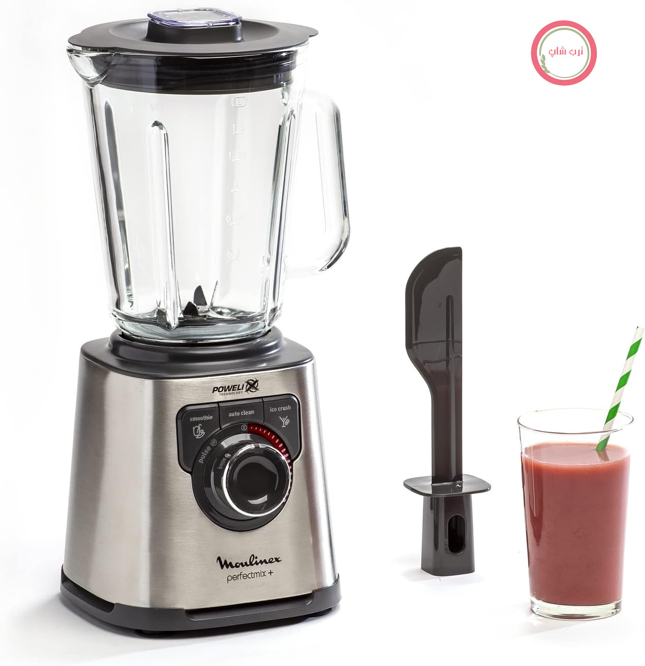 مخلوط کن Moulinex Perfect Mix + LM811D10 - 1200 وات، استیل ضد زنگ لعاب دار، کنترل سرعت با نور پس زمینه، 3 برنامه، حالت تمیز کردن دستی و اتوماتیک