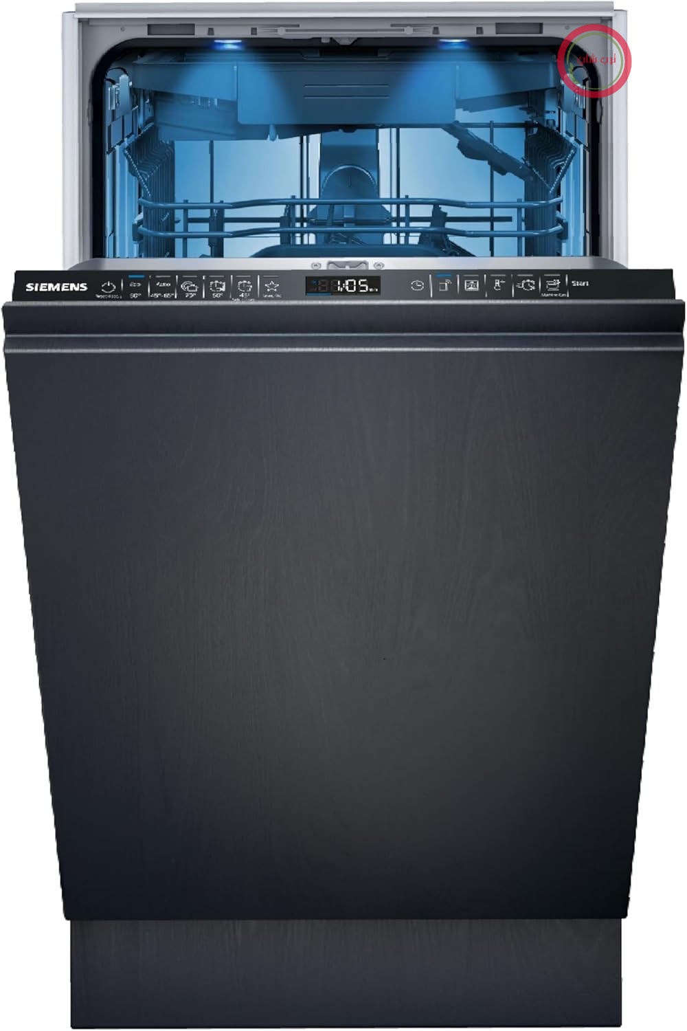 ماشین ظرفشویی تمام اتوماتیک زیمنس SR65EX09ME iQ500، 45 سانتی‌متر، varioSpeed Plus، خشک‌کن خودکار، smartStart، سیستم سبد varioFlex Pro، varioDrawer، aquaStop، جا بطری، timeLight، emotionLight