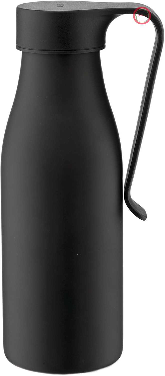 فلاسک دو جداره Alessi Away AST01 DG با دم کن و فیلتر، ساخته شده از استیل ضد زنگ رنگی 18/10، 500 میلی لیتر، خاکستری تیره