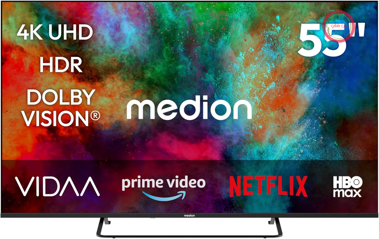 تلویزیون MEDION 138.8 سانتی‌متر (55 اینچ) (تلویزیون هوشمند، Dolby Vision HDR، HBO Max، MagentaTV، Prime Video، Disney+، DAZN، Paramount+، Dolby Atmos، VIDAA Store، PVR، بلوتوث، MD 855302)