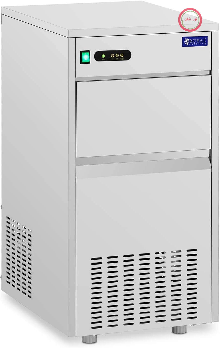 یخ‌ساز صنعتی رویال کترینگ آلمان مدل Royal Catering RCIC-30FI ظرفیت 30 کیلوگرم در 24 ساعت، قدرت 240 وات، یخ‌ساز استیل ضد زنگ