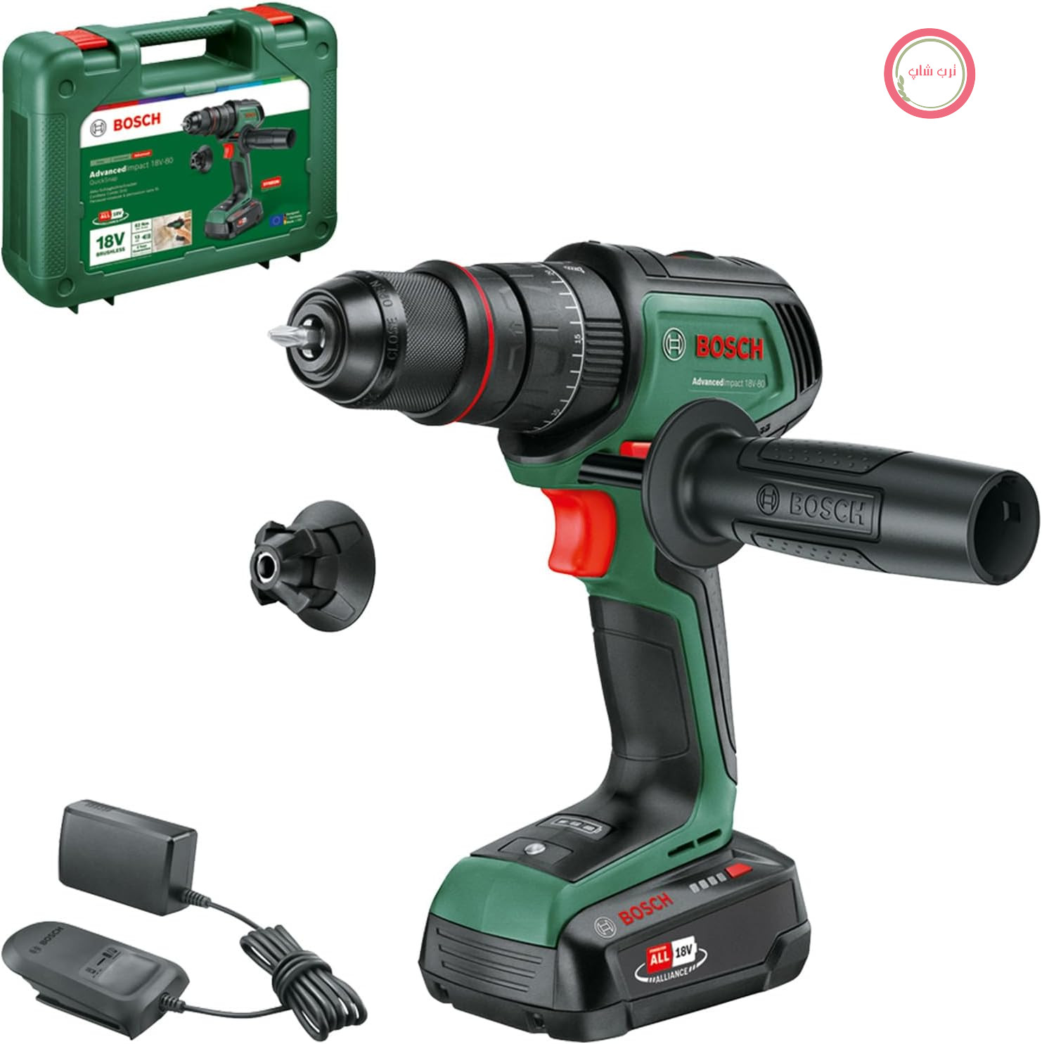 دریل/پیچ‌گوشتی ضربه‌ای بی‌سیم Bosch AdvancedImpact 18V - 80 QuickSnap (برای سوراخکاری