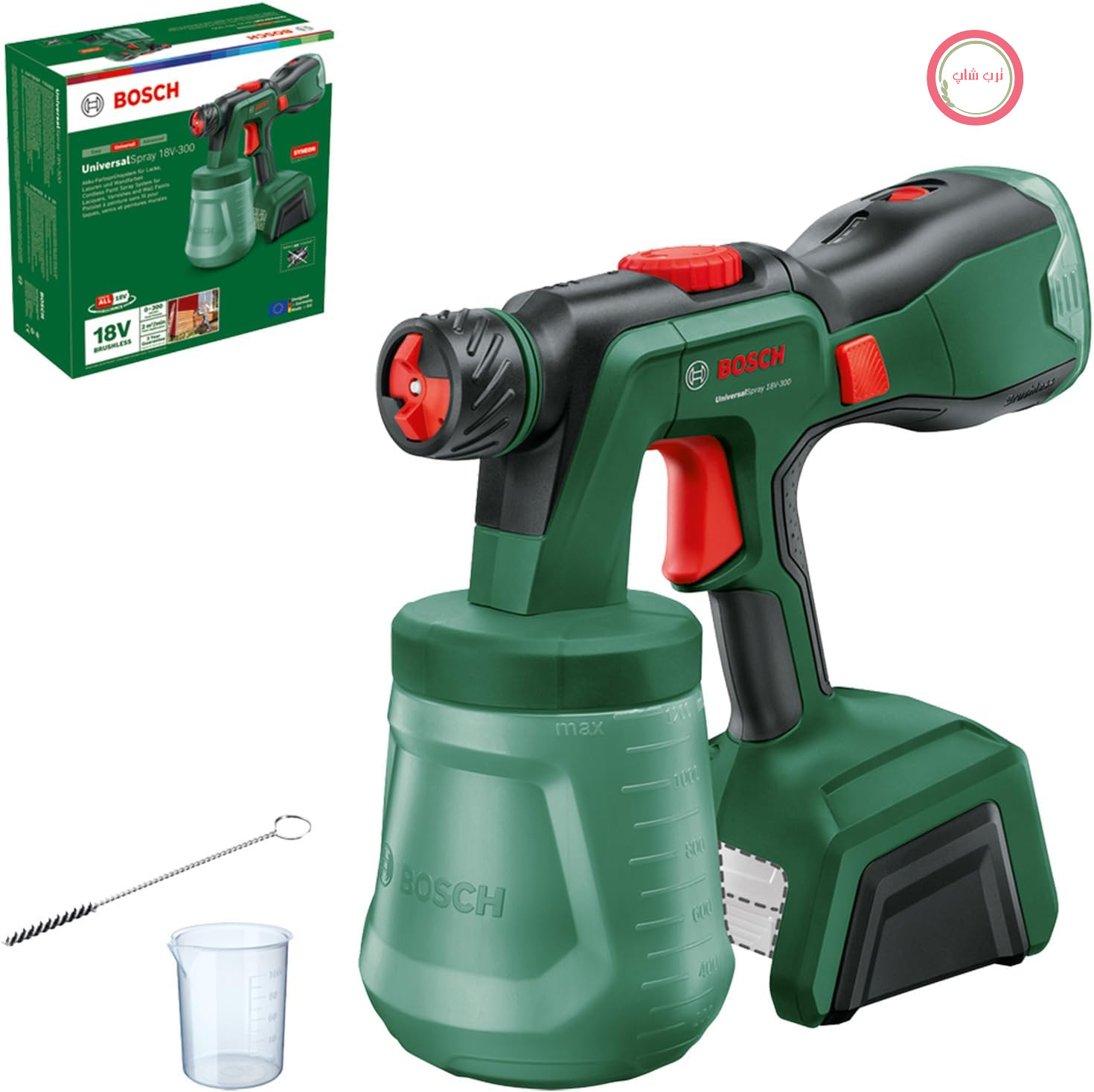 پیستوله رنگ پاش شارژی بوش آلمان Bosch UniversalSpray 18V - 300 (برای پاشش رنگ‌های امولسیون/لاتکس