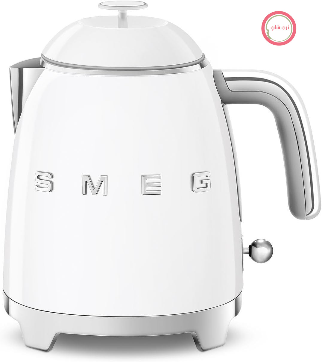 کتری برقی کوچک اسمگ Smeg مدل KLF05WHEU 0.8 لیتر، فیلتر استیل ضد زنگ، سیستم خاموش کننده ایمنی، نشانگر سطح آب، پایه ضد لغزش و محفظه سیم داخلی، قدرت 1400 وات، سفید