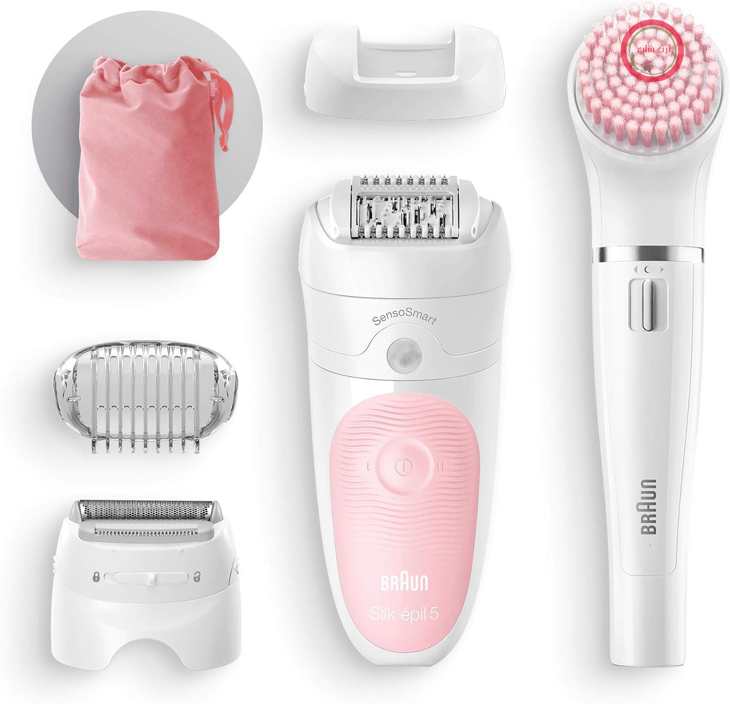 اپیلاتور زنانه براون مدل Silk-épil Beauty Set 5 Starter Wet&Dry 5-885، 4 در 1، بدون سیم