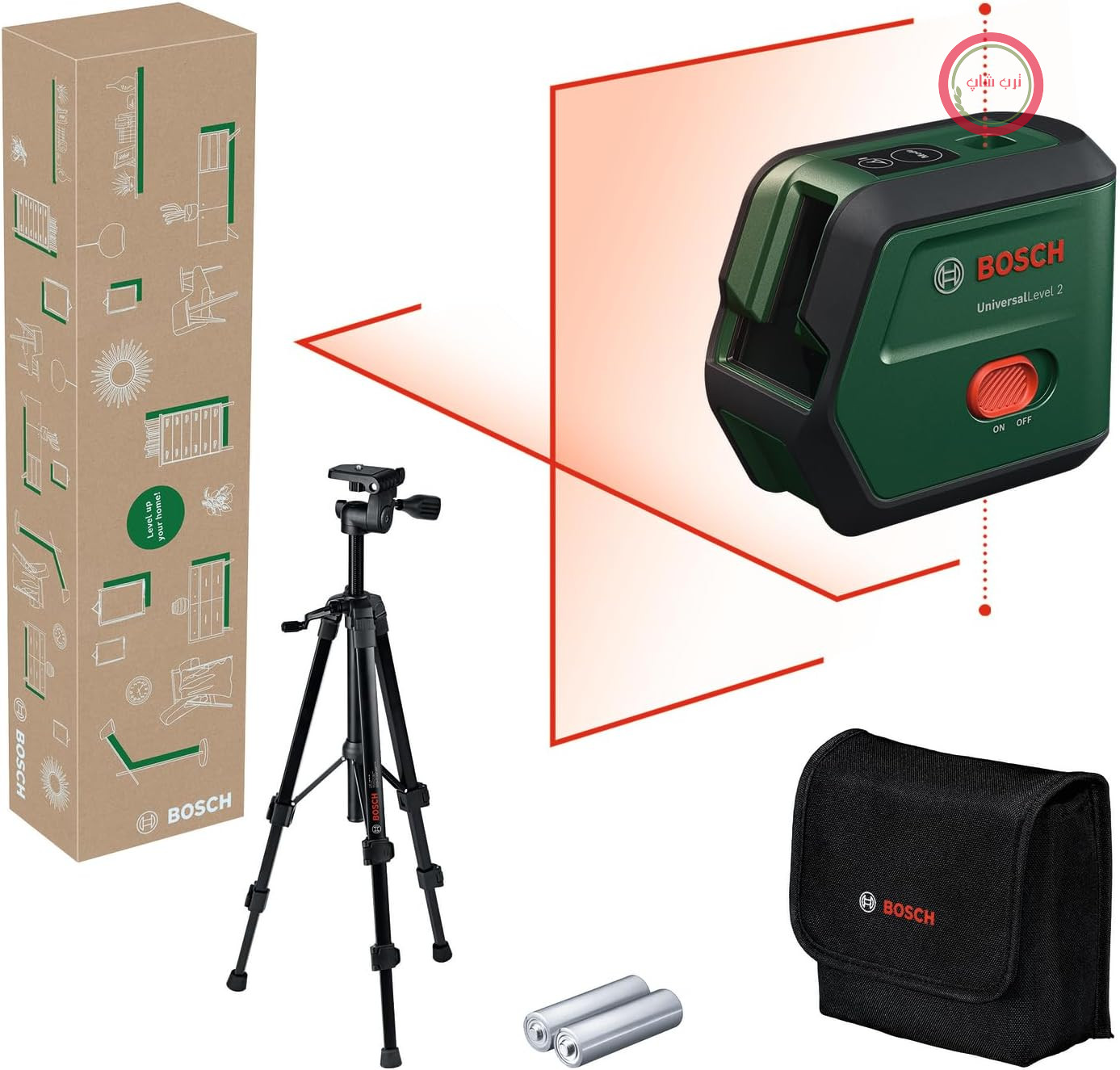 تراز لیزری خط‌کشی بوش آلمان Bosch مدل UniversalLevel 2 با سه پایه