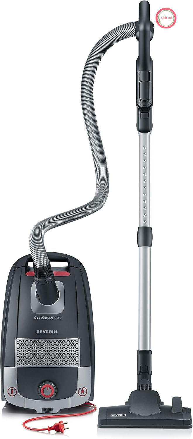 جاروبرقی کیسه‌دار سورین BC 7048 (شامل روکش، نازل مبلمان و نازل درز و شکاف، S'POWER ZELOS) مشکی - خاکستری