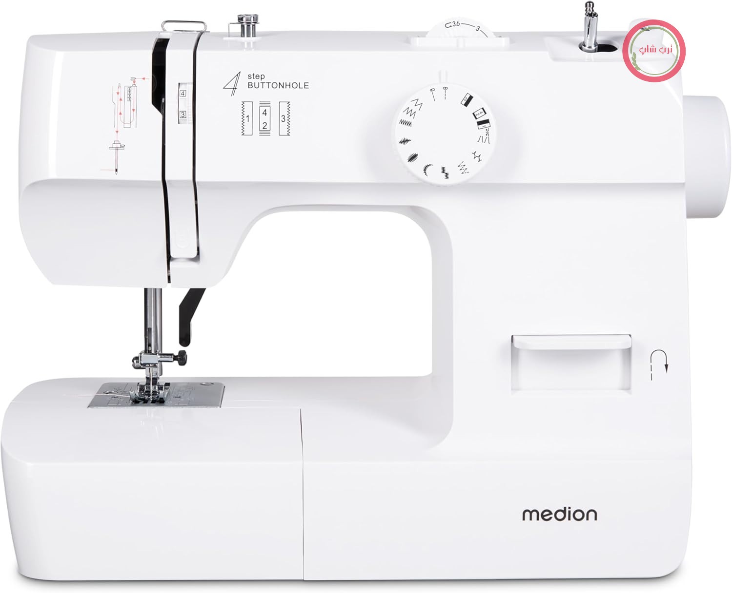 چرخ خیاطی MEDION SM70 - 70 وات، 12 الگوی دوخت مختلف - سفید