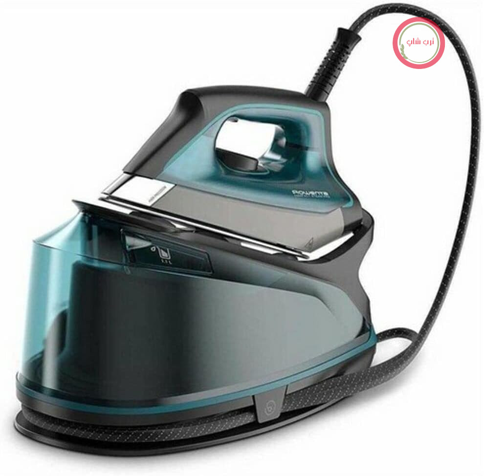 اتو بخار مخرن دار روونتا آلمان مدل DG7623 Compact Steam Pro | فشار پمپ 6.3 بار | افزایش بخار: 325 گرم در دقیقه | مخزن آب 1.1 لیتری قابل جدا شدن | نوک دقیق | آبی/مشکی