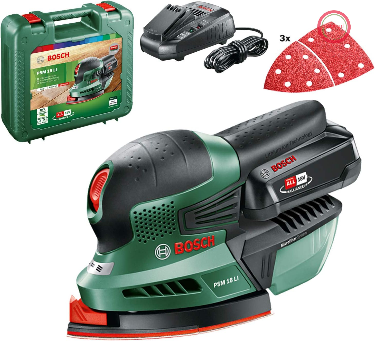 سنباده زن چندکاره شارژی بوش آلمان Bosch مدل Universal Home and Garden، شارژر/باتری قابل شارژ