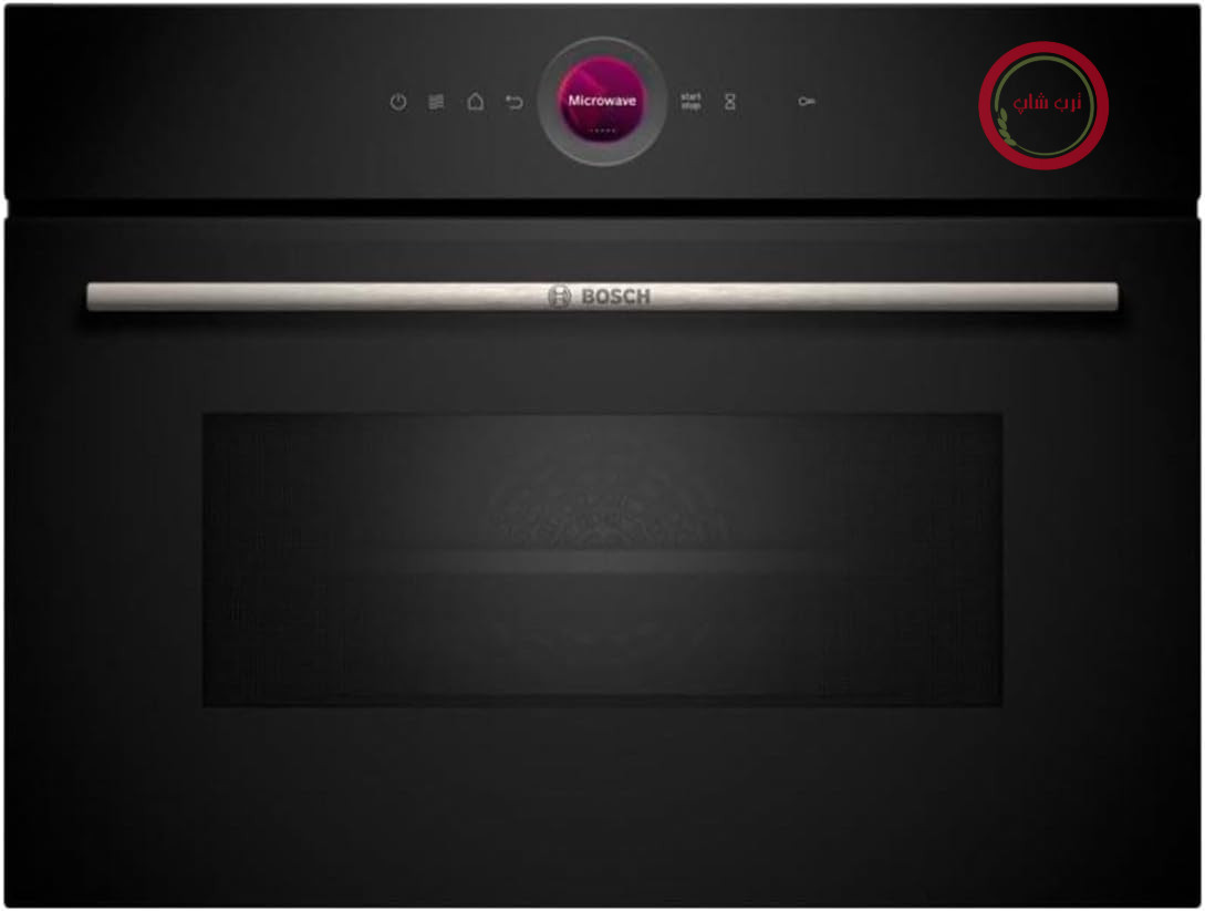 مایکروویو توکار بوش سری ۸ مدل CEG732XB1، مشکی، دارای سیستم اتوپایلوت، ۱۰ برنامه خودکار، روشنایی LED برای روشنایی یکنواخت، درب کشویی، ۴۵ در ۶۰ سانتی‌متر، ۱۰۰۰ وات
