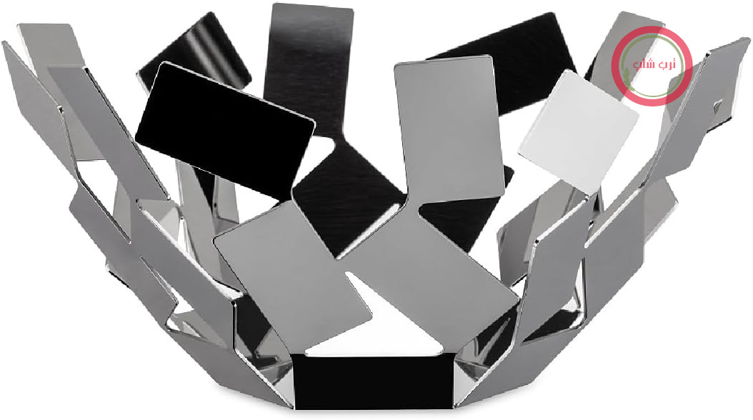 Alessi "La Stanza dello Scirocco"، Obstschale، Edelstahl 18/10، 27.3 x 27.3 x 13 cm، MT02
