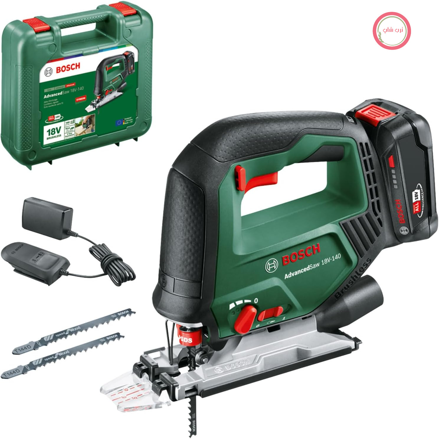 اره عمودبر شارژی بوش آلمان Bosch مدل AdvancedSaw 18V - 140، حرکت پاندولی، موتور بدون جاروبک، عمق برش