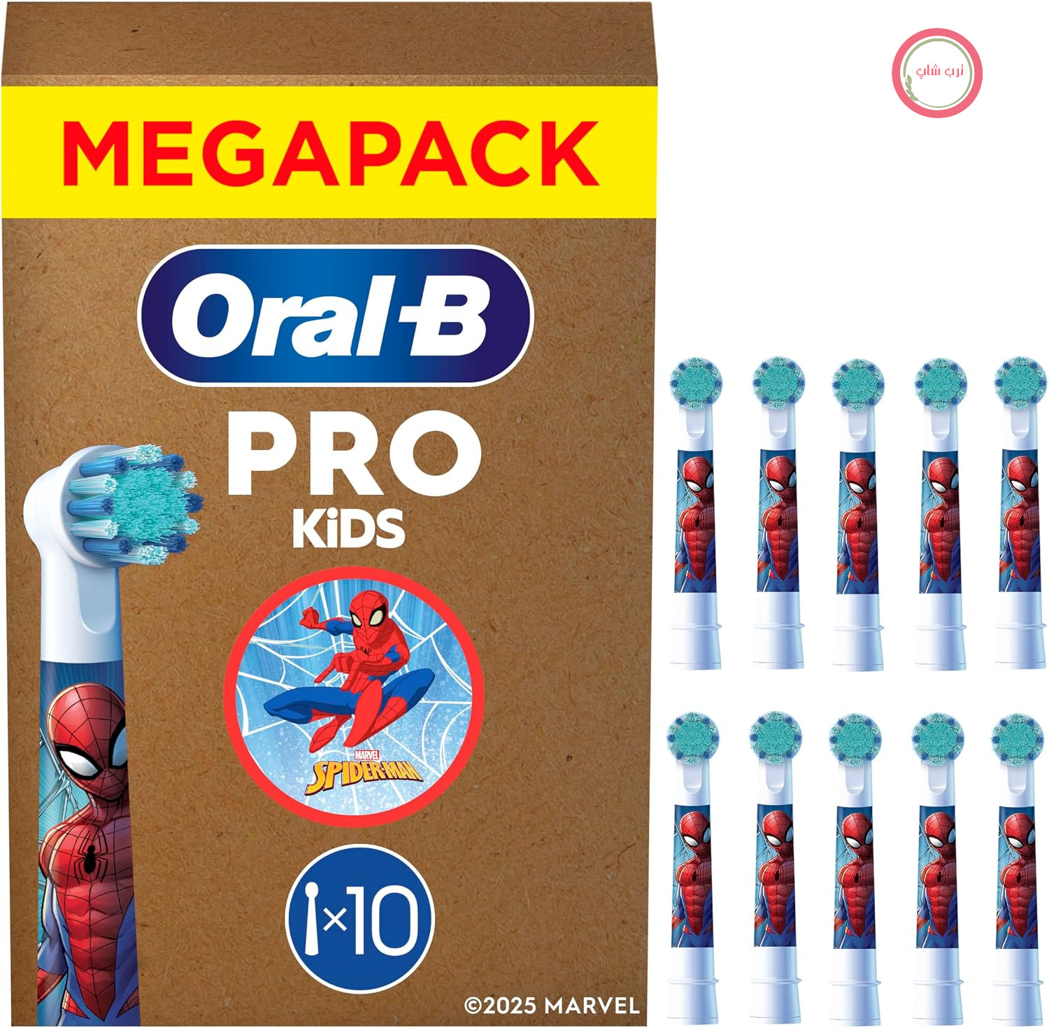 سری مسواک‌های جایگزین اورال بی Oral-B Pro Kids 3+ Marvel Spiderman، سفید، بسته 10 عددی