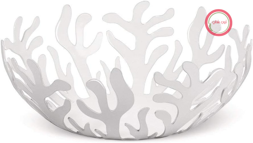 کاسه میوه مدیترانه‌ای Alessi ESI01/21 W ساخته شده از استیل، قطر 21 سانتی‌متر، سفید