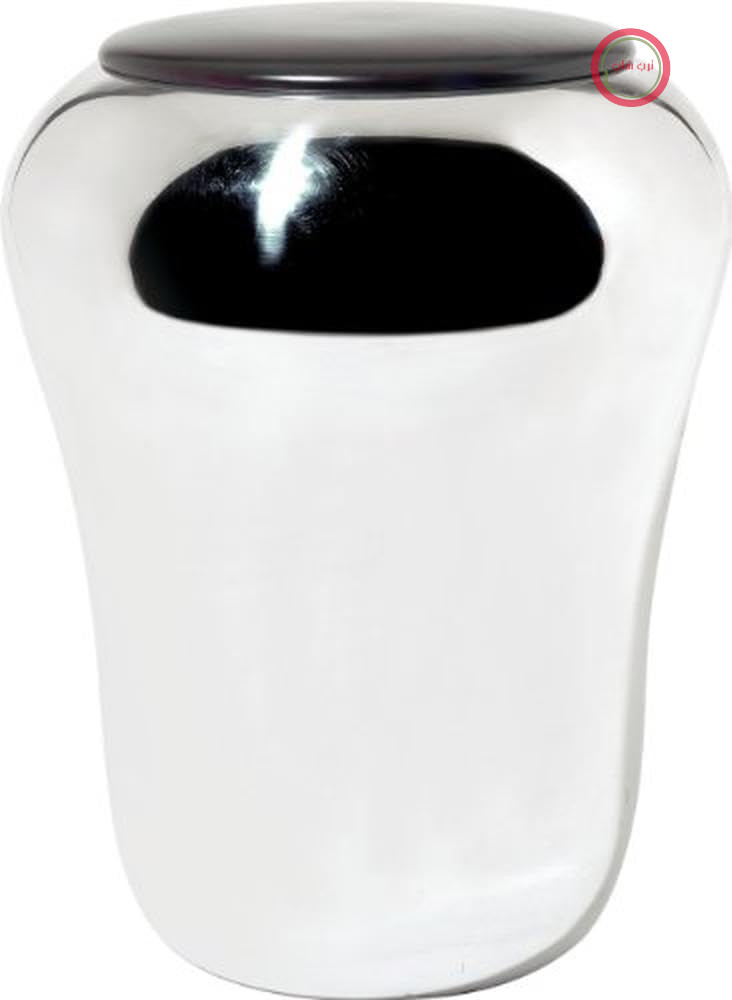 چهارپایه/سبد رخت Alessi SG74 با درب ساخته شده از استیل ضد زنگ و چوب. ارتفاع: 46.5 سانتی متر، قطر: 36 سانتی متر