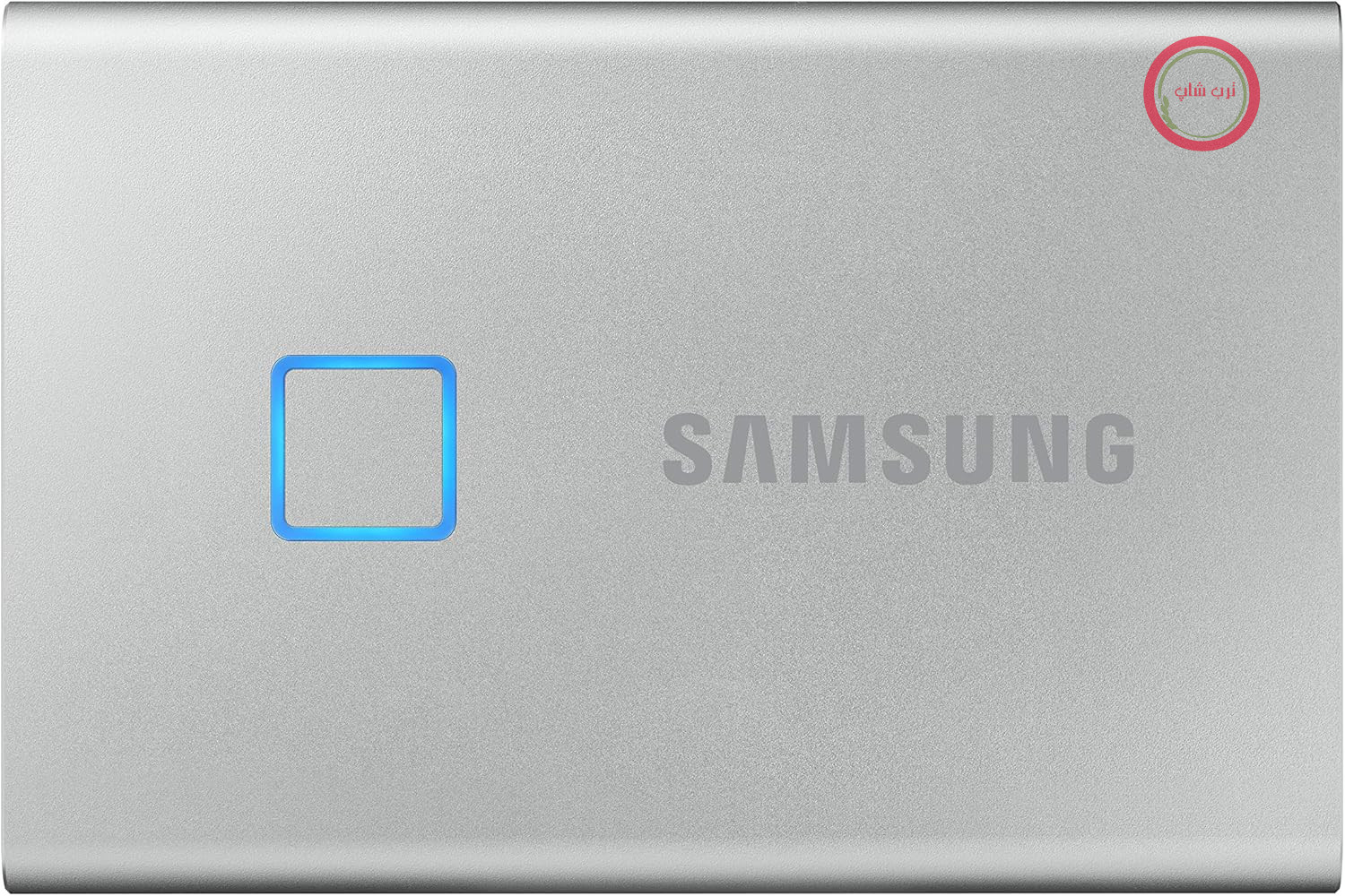 هارد SSD اکسترنال سامسونگ مدل T7 Touch، ظرفیت ۱ ترابایت، رابط USB 3.2 نسل دوم، سرعت خواندن ۱۰۵۰ مگابایت بر ثانیه، سرعت نوشتن ۱۰۰۰ مگابایت بر ثانیه، مناسب برای مک، کامپیوتر، تبلت، کنسول، نقره‌ای، مدل MU-PC1T0S/WW