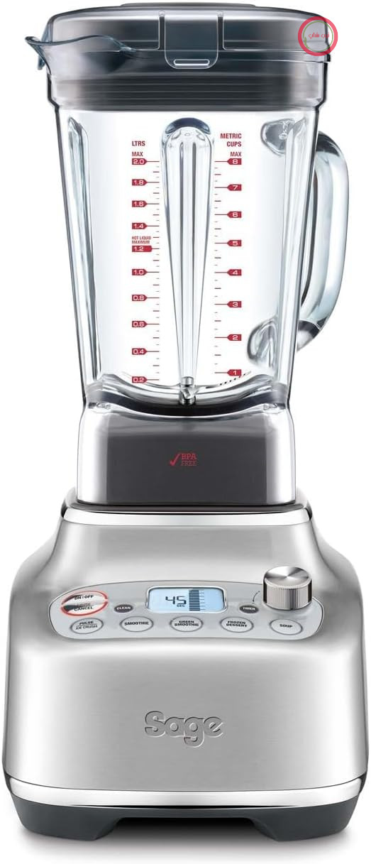 همزن برقی Sage SBL920BSS Super Q، 2400 وات، 2 لیتر، استیل ضد زنگ برس خورده