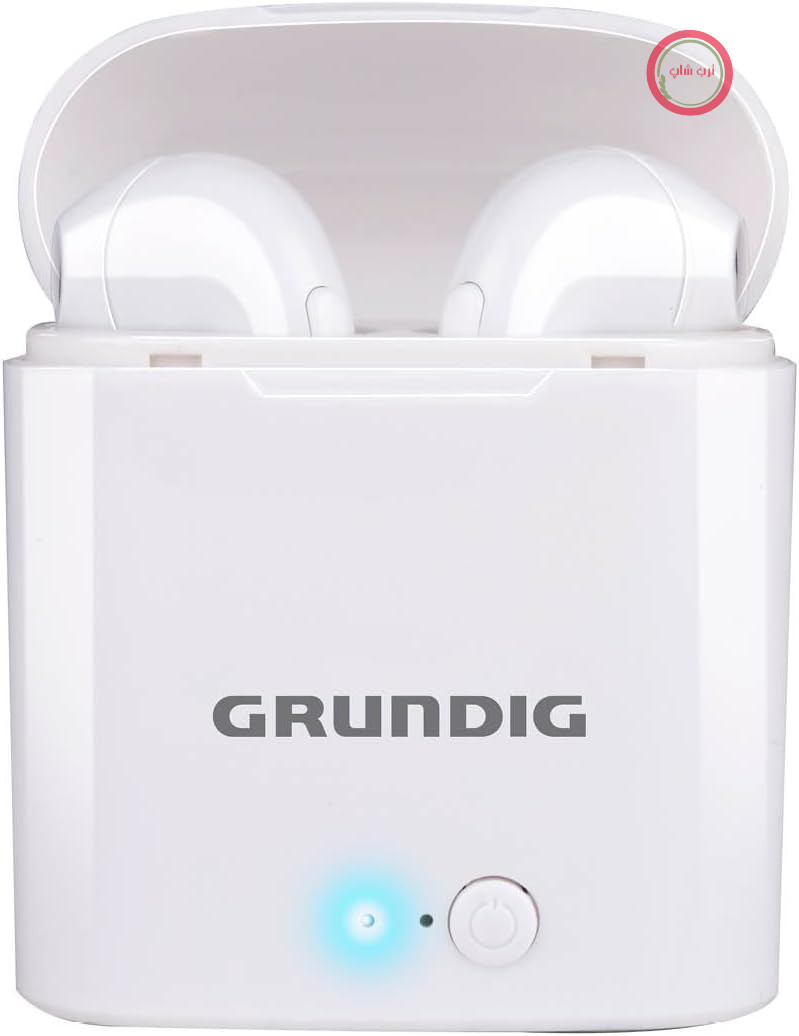 هدفون بلوتوث Grundig – هدفون توگوشی ۴۰۰ میلی‌آمپر ساعت – هدفون با ۲ ساعت زمان پخش – هدفون بی‌سیم برای تماس هندزفری – شامل قاب شارژ و کابل شارژ USB-C