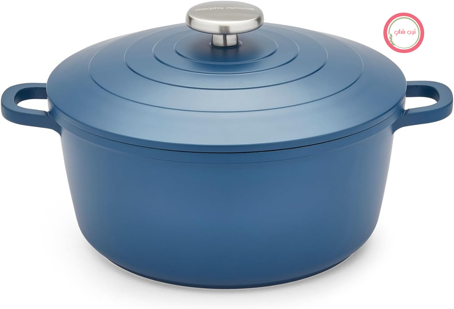 قابلمه آلومینیومی ریخته‌گری شده مورفی ریچاردز انگلستان Morphy Richards مدل ۸۵۱۲۵۲، ۲۴ سانتی‌متر، روکش نچسب، طراحی سبک، مناسب برای فر، خودسوزی، مناسب برای همه اجاق گازها، آبی