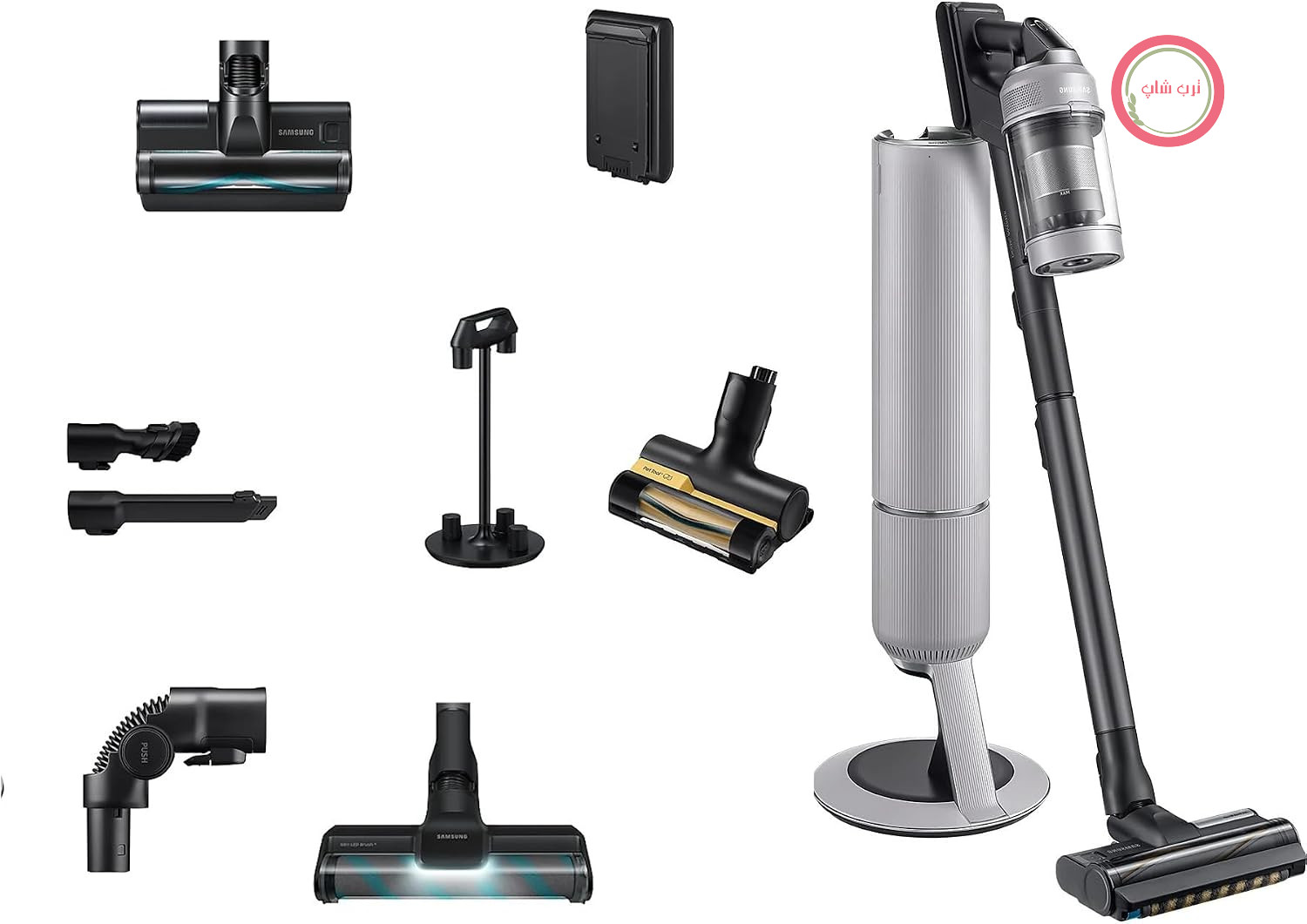 جارو شارژی سامسونگ Samsung مدل BESPOKE AI Jet CompleteClean، مدل VS80F28EFP/WD، 770 وات، بدون کیسه