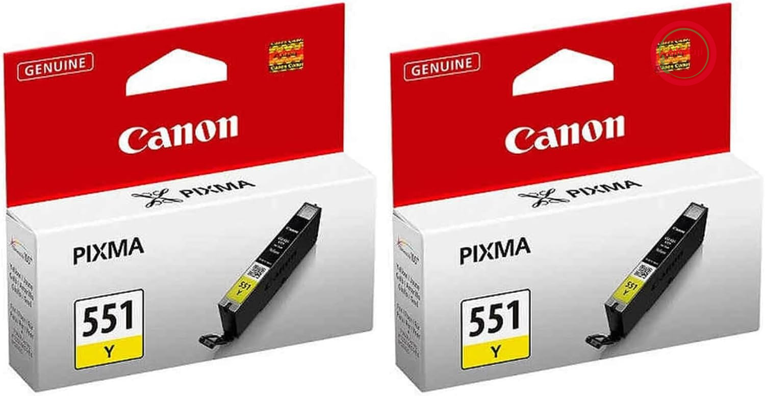 کارتریج جوهر زرد کانن CLI-551 Y - 7 میلی لیتر برای چاپگرهای PIXMA اصلی (بسته 2 عددی)