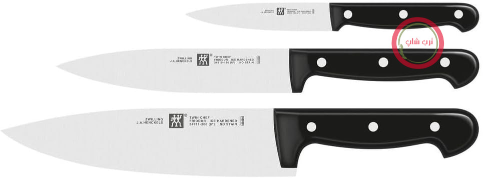 ست چاقو ZWILLING Twin Chef - 3 تکه - استیل ضد زنگ - جنس آلمانی - مشکی
