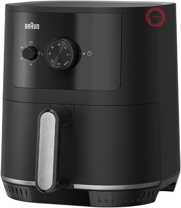 سرخ کن هوای گرم Braun MultiFry 3 HF3000، ۴.۳ لیتر، هواپز، ۸۰-۲۰۰ درجه، فناوری RealAir، تایمر، ۱۲ برنامه، کنترل لمسی، ۱۵۰۰ وات، مشکی مات