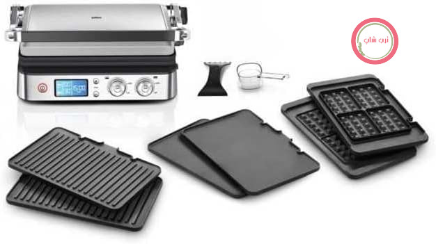 گریل تماسی Braun MultiGrill 9 CG 9047 با گریل، صفحات تخت و وافل، حالت‌های گریل: تماسی، باربیکیو، فر، صفحات قابل شستشو در ماشین ظرفشویی، سینی چکه گیر، حداکثر دمای ۲۳۰ درجه، عملکرد تقویت دما