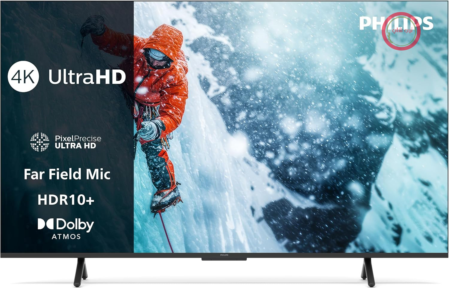 تلویزیون هوشمند LED فیلیپس مدل 65PUS7200 با کیفیت 4K - صفحه نمایش 65 اینچی با فناوری Pixel Precise Ultra HD، پلتفرم Titan OS و صدای Dolby Atmos - با الکسا و دستیار گوگل کار می‌کند.