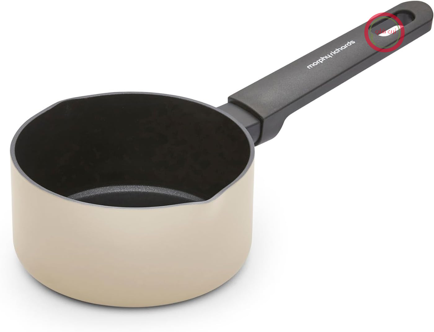 قابلمه شیر جوش مورفی ریچاردز انگلستان Morphy Richards مدل ۸۵۳۷۵۴، ساخته شده از آلومینیوم بازیافتی، ۱۴ سانتی‌متر، روکش نچسب، دسته‌های نرم، مناسب برای انواع اجاق گاز، کرم رنگ