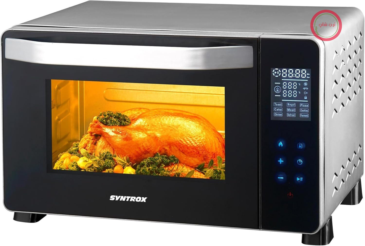 فر کوچک لمسی سینتروکس آلمان ۲۵ لیتری سالتیلو Syntrox Germany فر کوچک | فر پیتزا | فر پخت پیتزا، ۲۵ لیتر، استیل ضد زنگ، ۱۵۰۰ وات، شامل لوازم جانبی، برای آشپزخانه‌های کوچک