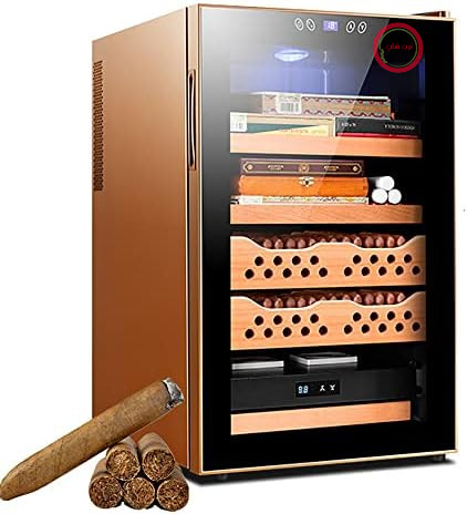 محفظه مرطوب کننده سیگار برقی با روکش سدر اسپانیایی و مهر و موم مغناطیسی، قابلیت تنظیم دما و رطوبت برای 350-400 سیگار