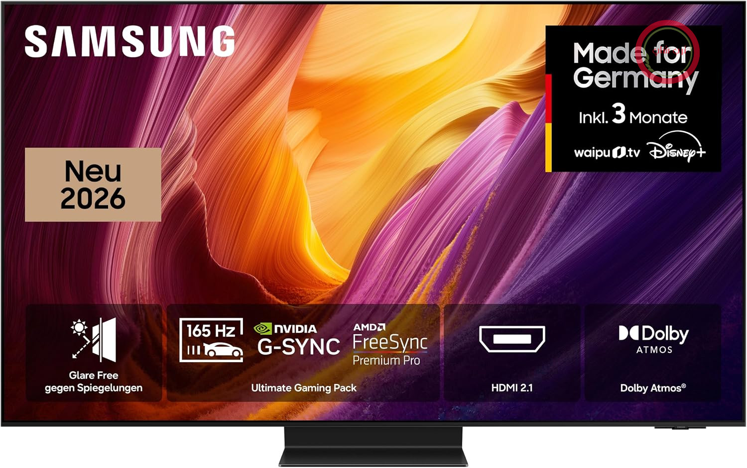 تلویزیون سامسونگ Samsung مدل OLED S95H 4K با اندازه 65 اینچ (163 سانتی‌متر)، UHD، تلویزیون هوشمند با هوش مصنوعی