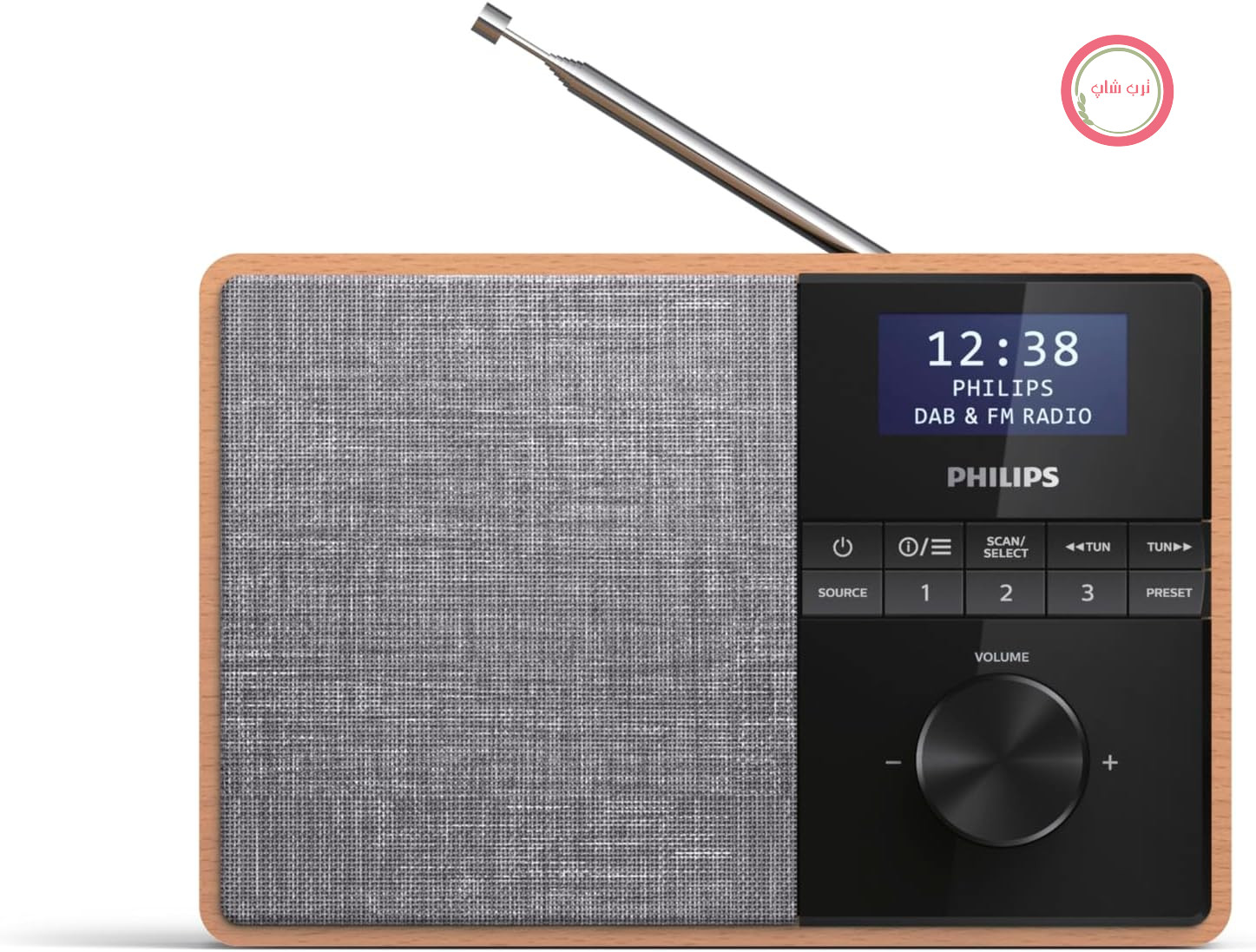 رادیو فیلیپس R5505/10 با بلوتوث (بدنه چوبی، رادیو DAB+/FM، بلندگوی 3 اینچی با باند وسیع، تایمر آشپزخانه، رادیو آشپزخانه، با برق شهری یا باتری کار می‌کند)