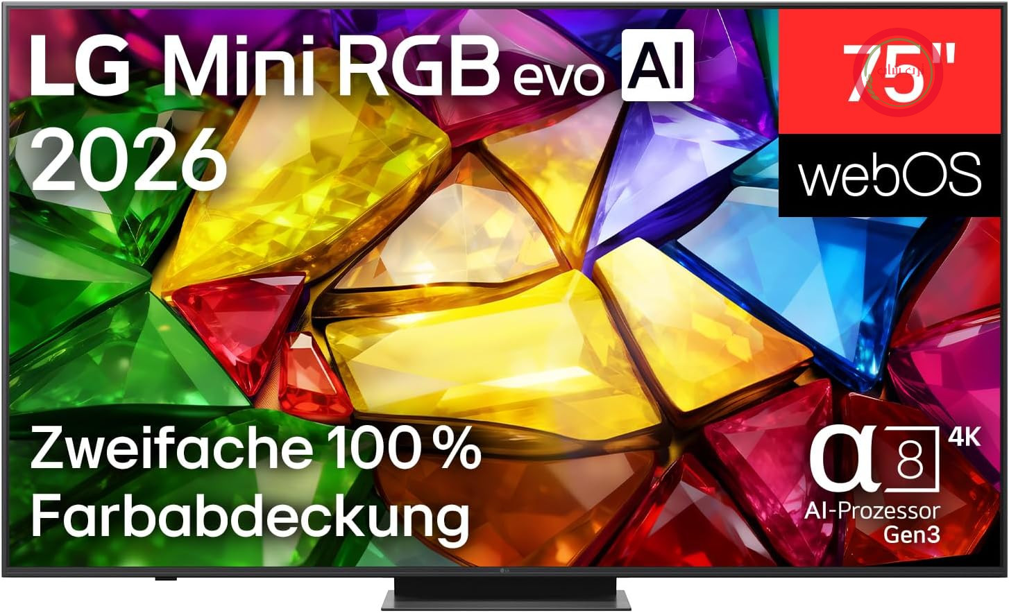 تلویزیون ۷۵ اینچ (۱۹۰ سانتی‌متری) ال‌جی مدل ۷۵MRGB86B9A با کیفیت ۴K مینی RGB evo AI (پردازنده α8 Gen3 4K AI