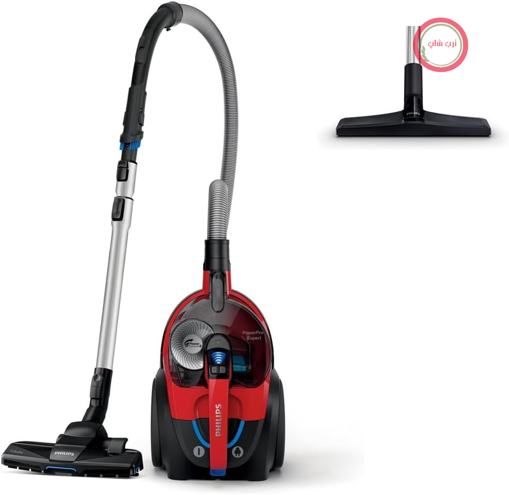 جاروبرقی بدون کیسه فیلیپس مدل FC9729/09 PowerPro Expert (900 وات، ظرفیت گرد و غبار 2 لیتر، لوازم جانبی یکپارچه) قرمز