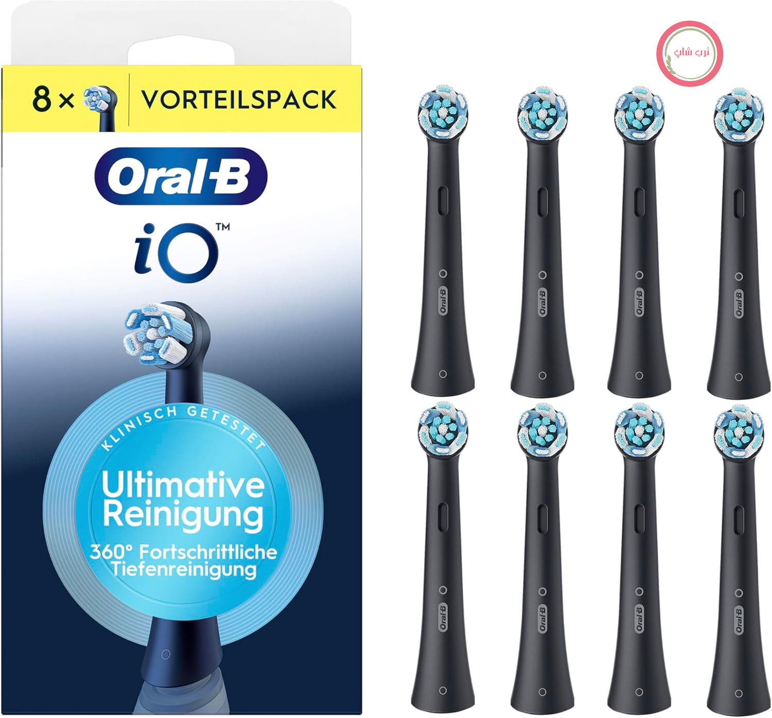 سری‌های مسواک جایگزین اورال بی Oral-B iO Ultimate Clean، مشکی، بسته ۸ عددی