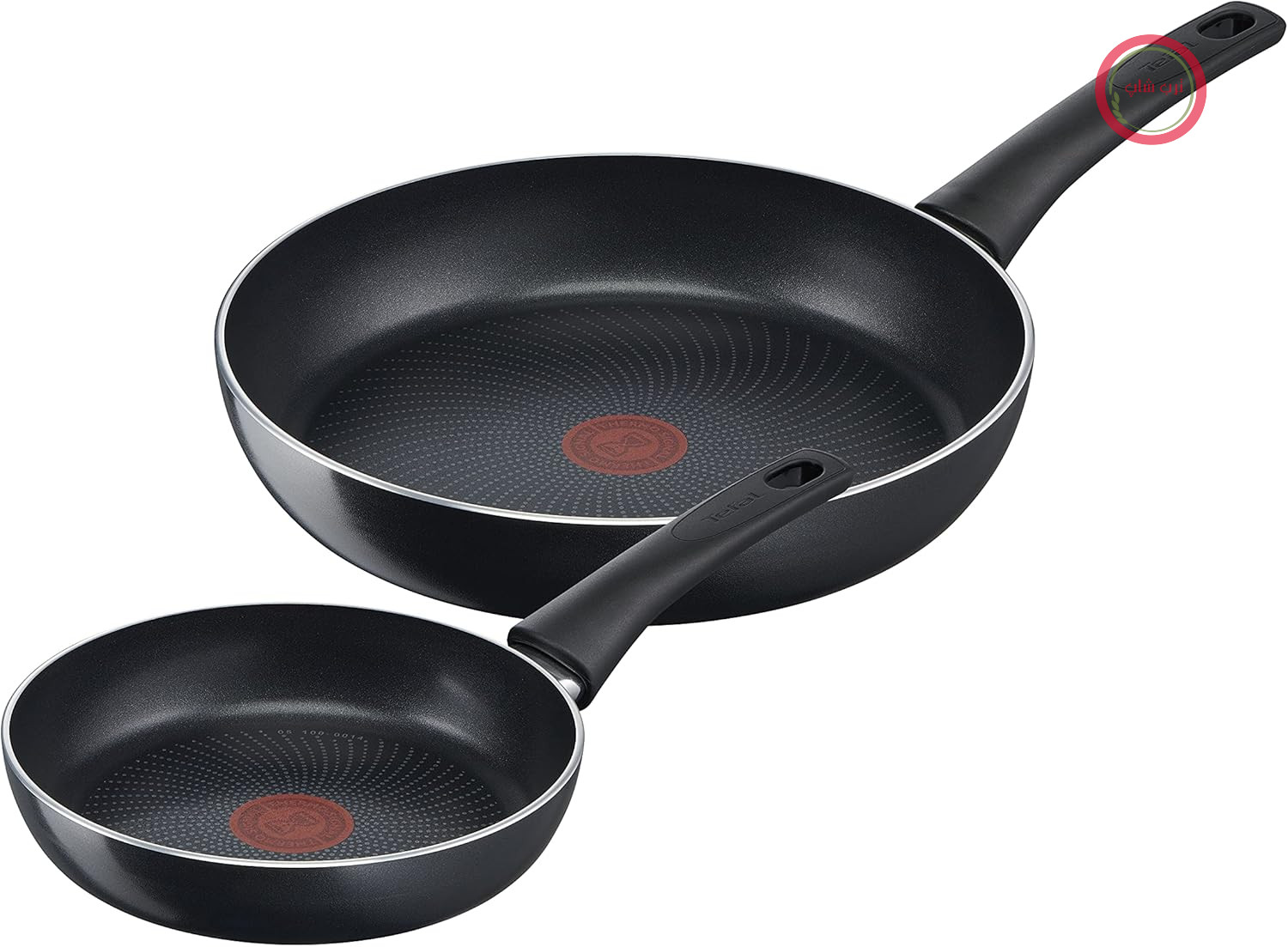 سرویس ماهیتابه دو تکه Tefal C27890 Generous Cook، سایز 20/28 سانتی‌متر، روکش نچسب ایمن، نشانگر دما Thermo-Signal، شکل عمیق، سازگار با القایی، مشکی