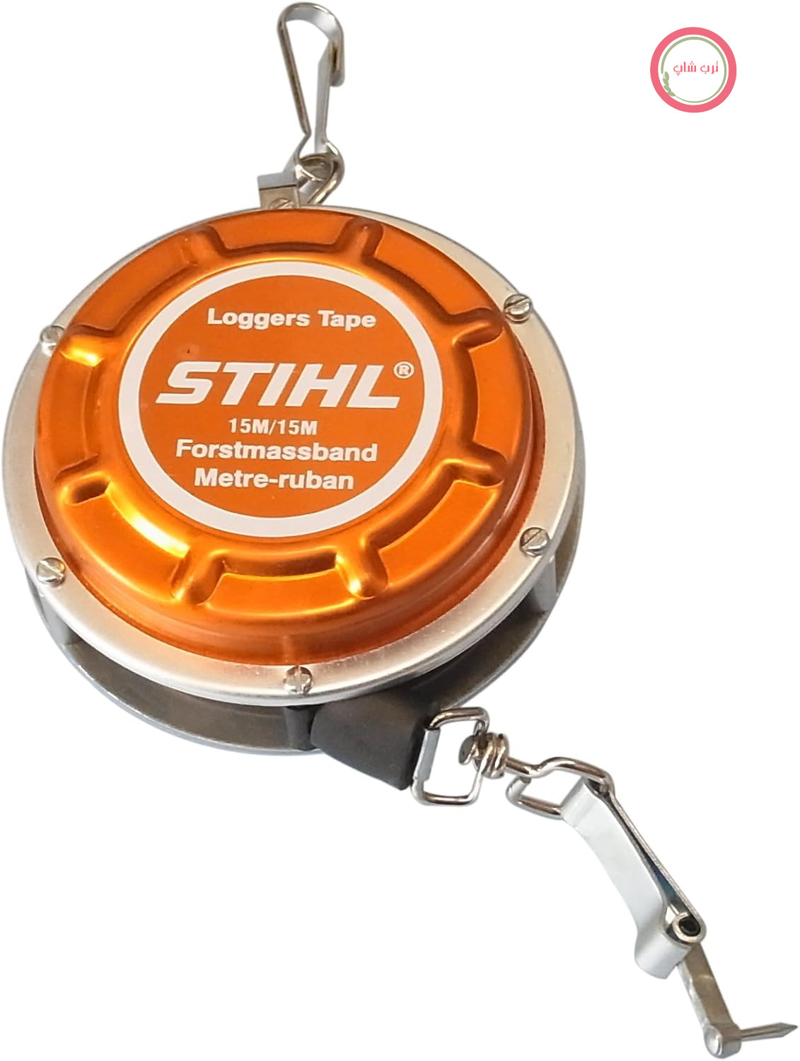 متر نواری مخصوص جنگلداری STIHL 0000 881 0800 با محفظه فلزی، جمع‌شونده خودکار، به طول ۱۵ متر