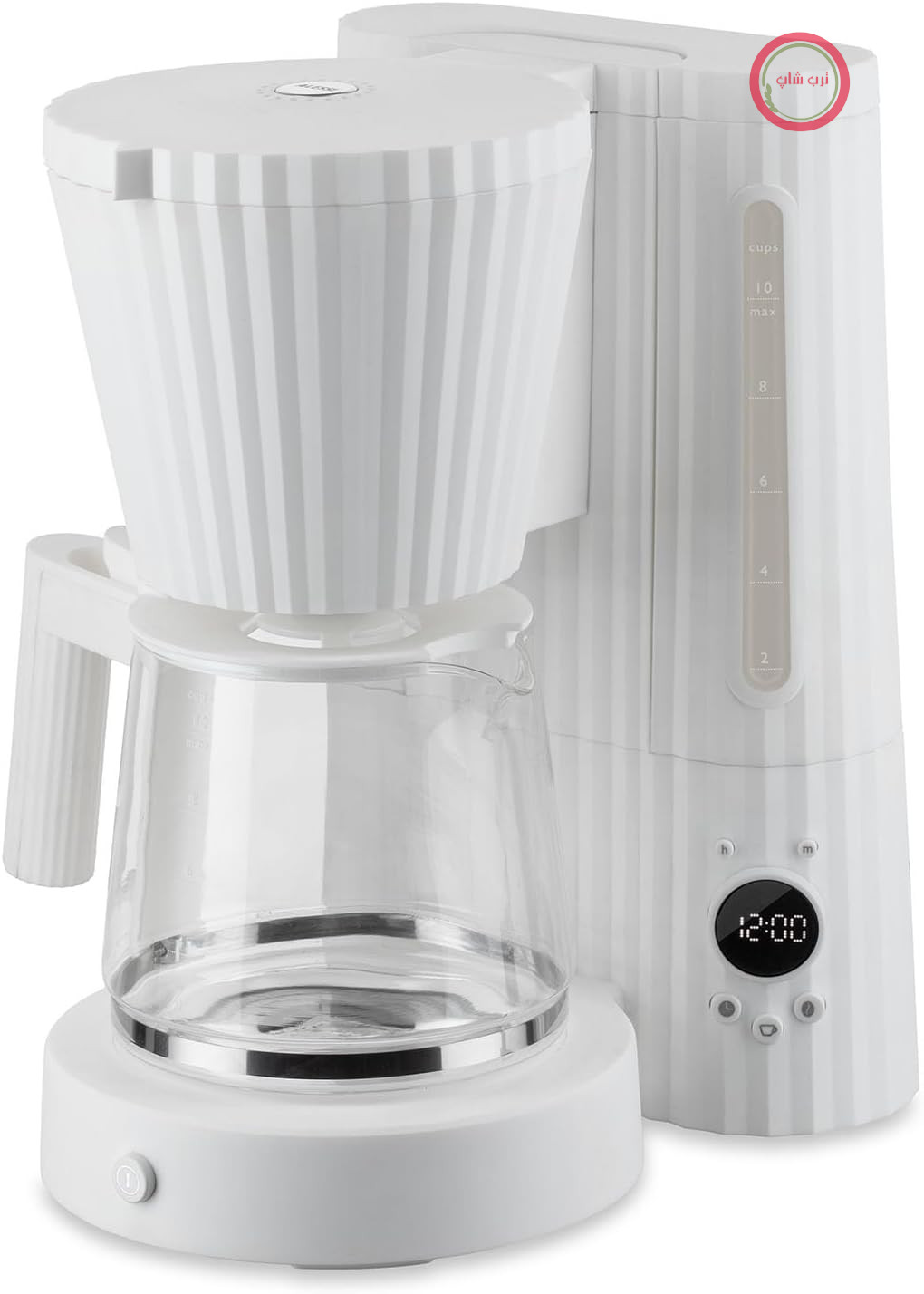 دستگاه قهوه ساز فیلتردار Alessi Plissé MDL14 W - طرح دار، عملکرد شروع خودکار، ساخته شده از رزین ترموپلاستیک، دوشاخه اروپایی، 1100 وات، 150 میلی لیتر، سفید