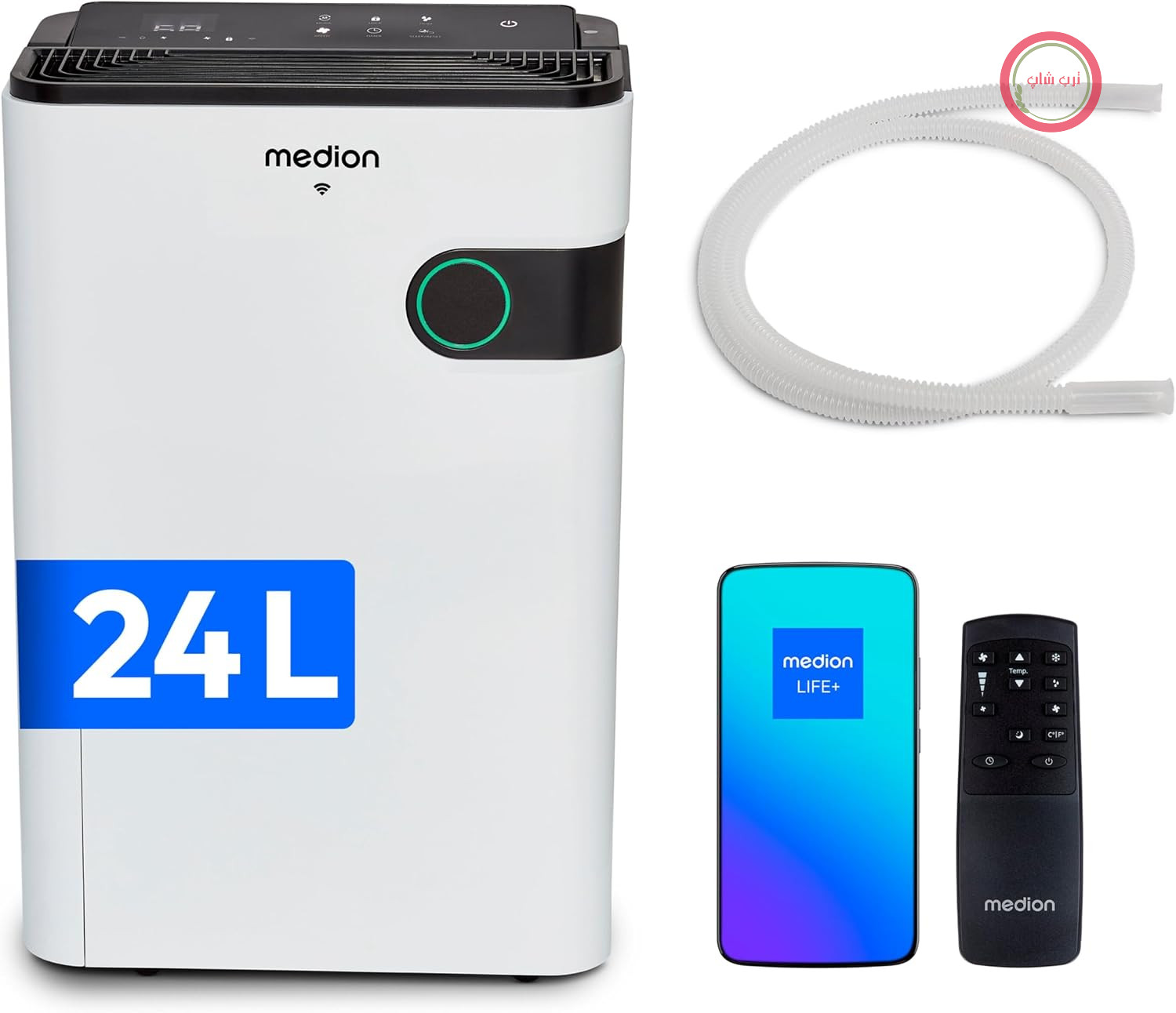 رطوبت‌گیر برقی MEDION DH30S (هوشمند، تا 150 متر مکعب (40 متر مربع)، 24 لیتر در 24 ساعت، 43 دسی‌بل بی‌صدا، رطوبت‌گیر برقی اتاق، تایمر، چرخ‌ها، رطوبت‌گیر)