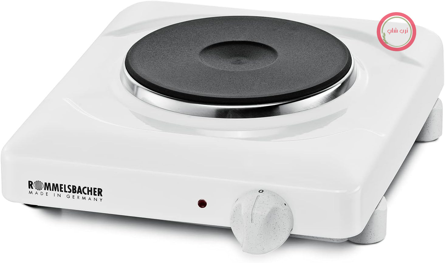 صفحه گرمکن تکی Rommelsbacher THS 1090 - ساخت آلمان، ۱ صفحه گرمایش چدنی ۱۴۵ میلی‌متر قطر، بدنه لعاب‌کاری شده با لعاب نسوز، کلید ۷ حالته، تنظیم قدرت، محافظت در برابر گرمای بیش از حد، ۱۰۰۰ وات، سفید