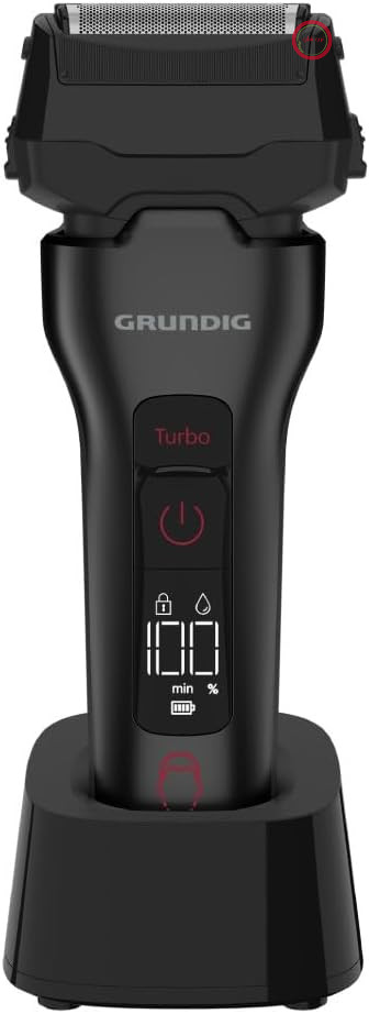 ریش‌تراش مردانه Grundig MS 9330، بی‌سیم، نمایشگر LCD، دارای سه جایگاه شارژ