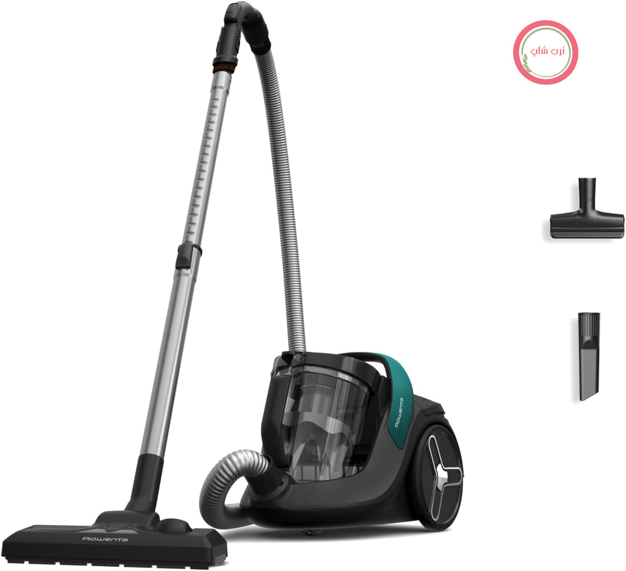 جارو برقی بدون کیسه روونتا آلمان Rowenta Green Force Cyclonic Max، موتور 900 وات، 73 دسی‌بل، ظرفیت 2.5 لیتر، شعاع تمیز کردن 9 متر، طراحی سازگار با محیط زیست، مشکی-سبز، RO7B12