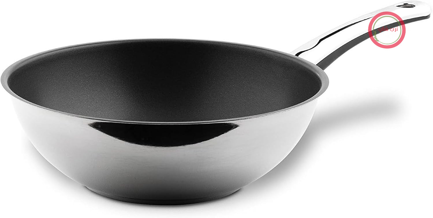 ماهیتابه برندس آلمان ووک استیل ضد زنگ، مناسب برای پخت القایی، روکش دار، 28 سانتی متر