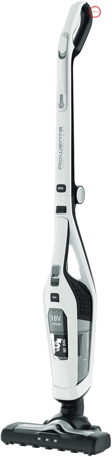 جارو شارژی روونتا آلمان بی‌سیم دوکاره Rowenta RH6737 Dual Force، جاروبرقی دستی یکپارچه، دسته تاشو، بسیار سبک - فقط 2.5 کیلوگرم، روشنایی LED، سفید، 45 دقیقه